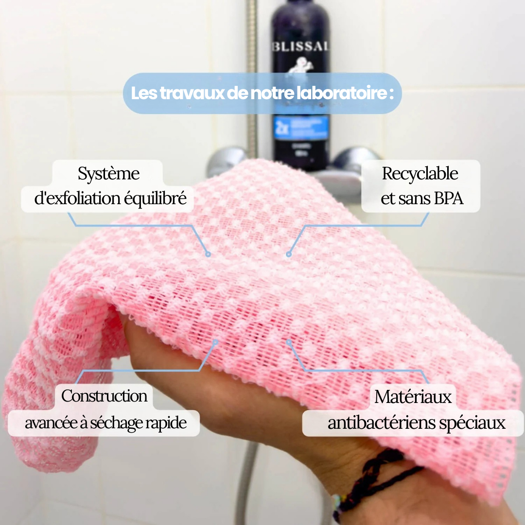 Serviette de douche exfoliante Cloom™